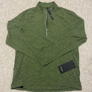 Lululemon Men L Surge Half Zip Green NWT
